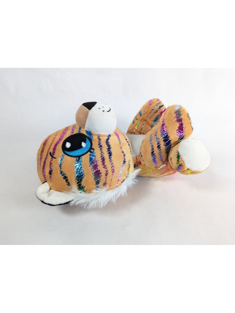Kellytoy Original Plush Tiger 9" Tan Rainbow Metallic Stripes Blue Eyes 2020 Tag - Picture 5 of 10